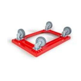 Fahrgestell rot 4 Lenkrollen gummibereift 610 mm  x 410 mm  H 160 mm Produktbild