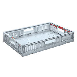 Twistlock Box | Faltkiste Euronorm grau perforiert 23,6 ltr | 600 mm x 400 mm H 118 mm Produktbild