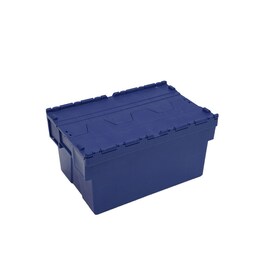 Deckelkiste 52 ltr PP blau mit Deckel Produktbild