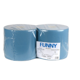 Industriepapierrolle FUNNY Recyclingpapier 3-lagig blau Produktbild