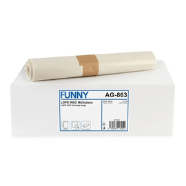 Müllbeutel FUNNY | 60 ltr L 700 mm x 600 mm weiß Produktbild