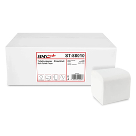 Toilettenpapier SEMYTOP | Einzelblatt | 2-lagig hochweiß | 220 mm x 100 mm Produktbild