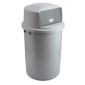 Abfallbehälter 126 ltr Kunststoff grau Klappdeckel Ø 580 mm  H 980 mm Produktbild