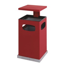 Ascher-Papierkorb Metall rot quadratisch  H 955 mm Produktbild