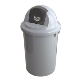 Abfallbehälter Kunststoff grau Klappdeckel Ø 410 mm  H 780 mm Produktbild
