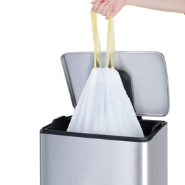 Müllbeutel 25-35 Liter, 550 x 700 mm, weiß, mit Zugggurt, 24 x 12 Stück Produktbild
