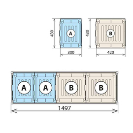 Auffangbehälter für 460 x 1470 mm Serie 6611/6622/6811 Produktbild 1 S