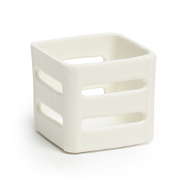 Fingerfoodbox | Porzellan weiß | seitliche Ausschnitte | 60 mm x 60 mm H 55 mm Produktbild