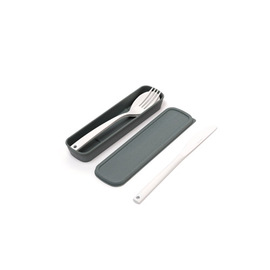Besteck-Box Kunststoff grau | 210 mm x 55 mm Produktbild