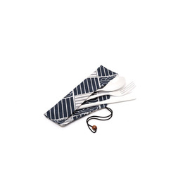 Bestecktasche Baumwolle blau | 250 mm x 60 mm Produktbild