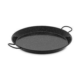 Paellapfanne Stahl emailliert | schwarz | flach  Ø 300 mm | 2 Griffe Produktbild