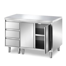 Schranktisch | 1500 mm x 700 mm H 870 mm mit 3 Schubladen mit 2 Flügeltüren Produktbild