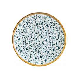 Teller flach Ø 230 mm CALIF Gourmet Porzellan mit Dekor floral weiß | blau Produktbild