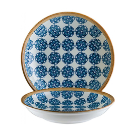 Schale LOTUS Gourmet rund Ø 150 mm Porzellan mit Dekor weiß | blau Produktbild