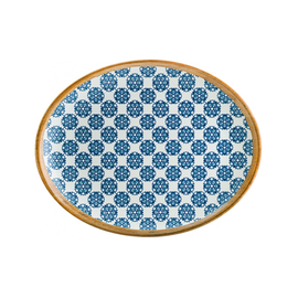 Platte 250 mm x 190 mm oval LOTUS Moove Porzellan Dekor floral weiß | blau Produktbild 0 L