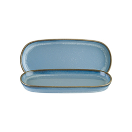 Platte tief oval 230 ml 210 mm x 100 mm Hygge SKY Porzellan blau Produktbild