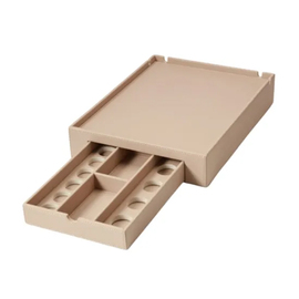 Welcome Tray SPACE Kunstleder PU beige mit Schublade Produktbild