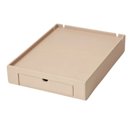 Welcome Tray SPACE Kunstleder PU beige mit Schublade Produktbild 1 S