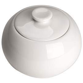 Zuckerdose, reinweißes Hotelporzellan, Serie Isabell, Ø 96 mm Produktbild