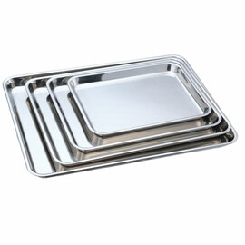 Edelstahl-Auslagetablett, 420x295x25 mm (BxTxH) Produktbild