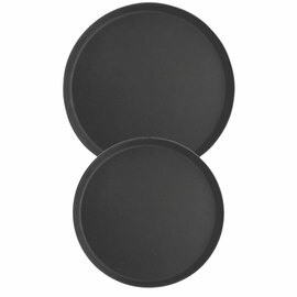 Tablett rund, mit rutschhemmender Oberfläche, schwarz, Ø 40,5 cm, Höhe 2,5 cm Produktbild