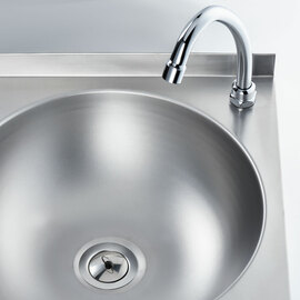 Handwaschbecken mit Kniebedienung, inkl. Armatur, Wandmontage, 400 mm x 400 mm x 225 mm (BxTxH) Produktbild 6 S
