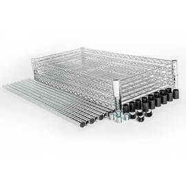 Lagerregal aus verchromten Stahl, Abmessung 900x400x1800 mm (BxTxH) Produktbild 3 S