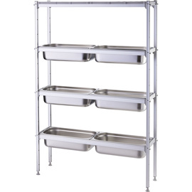 Lagerregal mit GN1/1 - Aufnahme 1120x360x180 mm (BxTxH) Produktbild 2 S