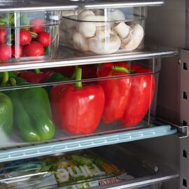 Edelstahl-Kühlschrank, GN 2/1, 680x810x2010 mm (BxTxH), 0,17 kW Produktbild 6 S