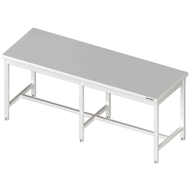 Zentralarbeitstisch mit mittiger Strebe, 2600x800x850 mm, ohne Aufkantung, verschweißt Produktbild