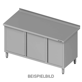 Arbeitsschrank mit Flügeltüren, 1200x600x850 mm, mit Flügeltürschrank links, mit Aufkantung, verschweißt Produktbild