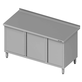 Arbeitsschrank mit Flügeltüren, 1500x600x850 mm, mit Flügeltürschrank rechts, mit Aufkantung, verschweißt Produktbild