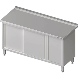 Arbeitsschrank mit Schiebetüren, 1200x600x850 mm, mit Flügeltürschrank rechts, mit Aufkantung, verschweißt Produktbild