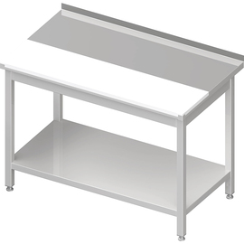 Arbeitstisch mit Grundboden, 1100x600x850 mm, mit bündig eingelassener PE-Schneideplatte, mit Aufkantung, verschweißt Produktbild