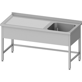 Spültisch ohne Grundboden, 1700x600x850 mm, mit einem Becken rechts, mit Aufkantung, verschweißt Produktbild