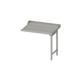 Ablauftisch, Korbführung mit Gefälle, auf zwei Beinen 1200x750x880 mm, Anbauseite rechts, mit Aufkantung, verschweißt Produktbild