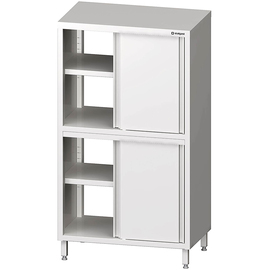 Durchreiche-Hochschrank mit Schiebetüren, 1200x700x1800 mm, mit zwei Schrankräumen, verschweißt Produktbild