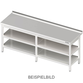 Arbeitstisch mit Grund- und Zwischenboden, 2600x600x850 mm, ohne Aufkantung, verschweißt Produktbild