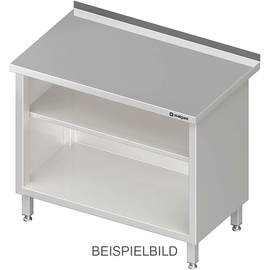 Arbeitsschrank offen, mit Grund- und Zwischenboden, 1000x600x850 mm, ohne Aufkantung, verschweißt Produktbild