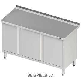 Arbeitsschrank mit Flügeltüren 1600x600x850 mm, ohne Aufkantung, verschweißt Produktbild