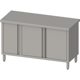 Arbeitsschrank mit Flügeltüren, 1200x600x850 mm, mit Flügeltürschrank links, ohne Aufkantung, verschweißt Produktbild