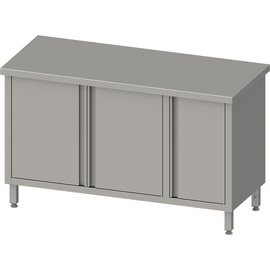 Arbeitsschrank mit Flügeltüren, 1200x700x850 mm, mit Flügeltürschrank rechts, ohne Aufkantung, verschweißt Produktbild