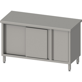 Arbeitsschrank mit Schiebetüren, 1900x700x850 mm, mit Flügeltürschrank rechts, ohne Aufkantung, verschweißt Produktbild