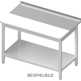 Arbeitstisch mit Grundboden, 800x700x850 mm, mit bündig eingelassener PE-Schneideplatte, ohne Aufkantung, verschweißt Produktbild