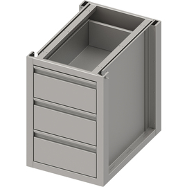 Unterschrank Boxversion 2.0 mit drei Schubladen, Sockelbau 450x640x660 mm Produktbild