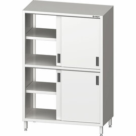 Durchreiche-Hochschrank mit Schiebetüren, 2 Schränken mit je 1 höhenverstellbarem Einlegeboden, 800x600x1800 mm (BxTxH) Produktbild