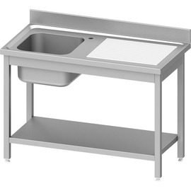 Spültisch ECO ST 61 Abtropffläche rechts | gerillt | 1 Becken | 1200 mm x 600 mm H 850 mm | Selbstmontage Produktbild