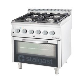 Gasherd 4 Brenner mit Elektrobackofen (GN 2/1) Serie 700 ND - G20, 4-Brenner (2x5+2x7) Produktbild
