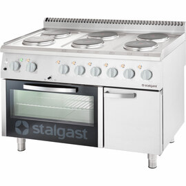 Elektro-Herd mit 6 Kochplatten, statischem Backofen GN 2/1 und eintürigem Unterschrank, Serie 700 ND Produktbild