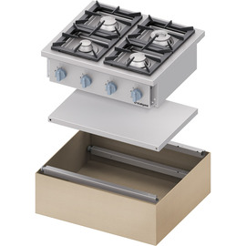 Gasherd Serie 700 - G30, 6-Brenner (3,5+2x5+2x7+9), 1200 x 700 x 850 mm (BxTxH) zur Selbstmontage Produktbild 2 S